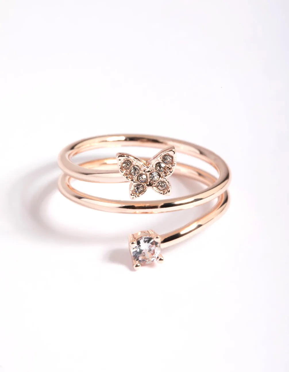 Rose Gold Butterfly Wrap Ring