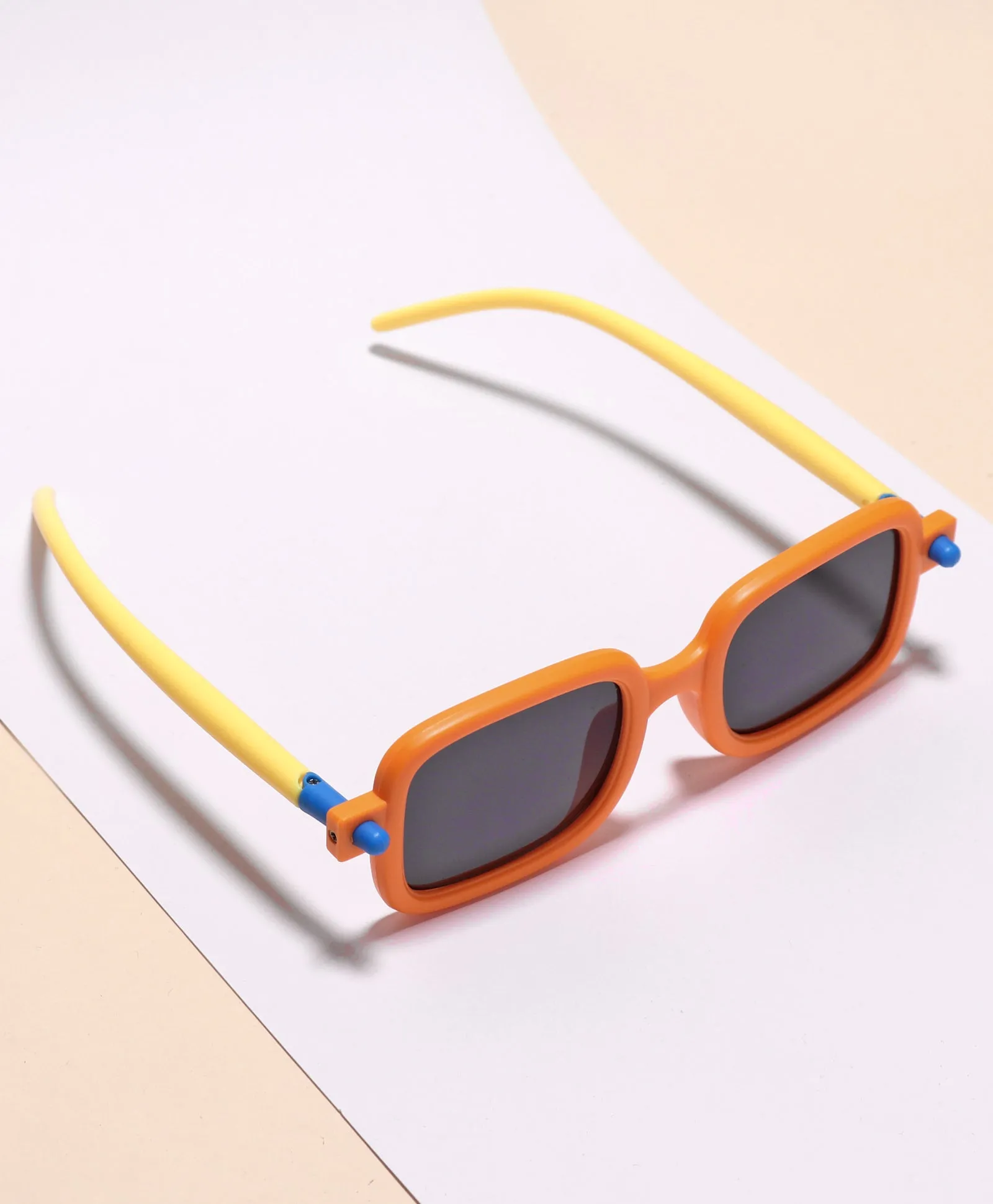 SOLID SUQARE SHAPE SUNGLASSES - ORANGE