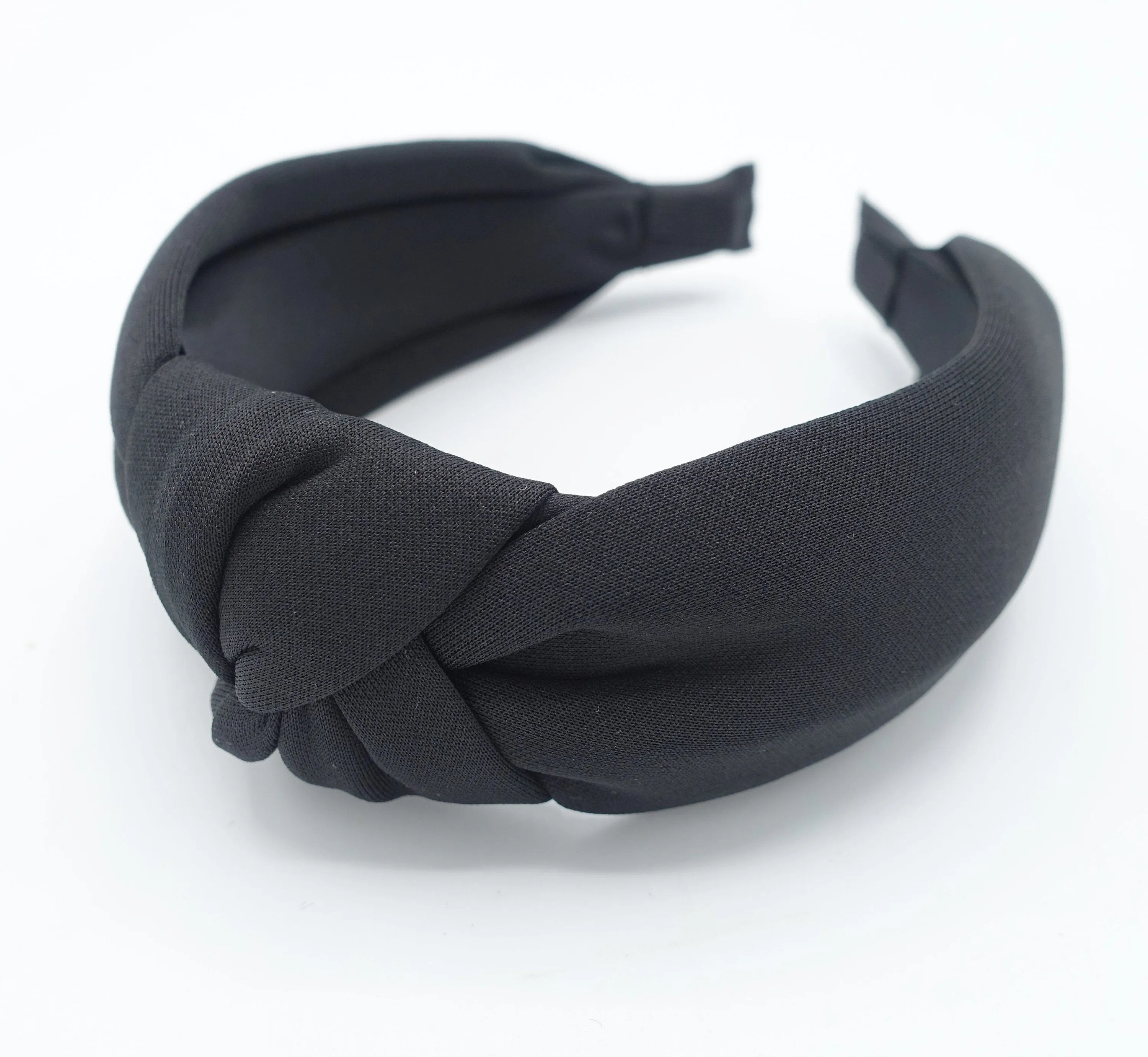 solid thick fabric knotted headband simple basic practical hairband women hair accessory