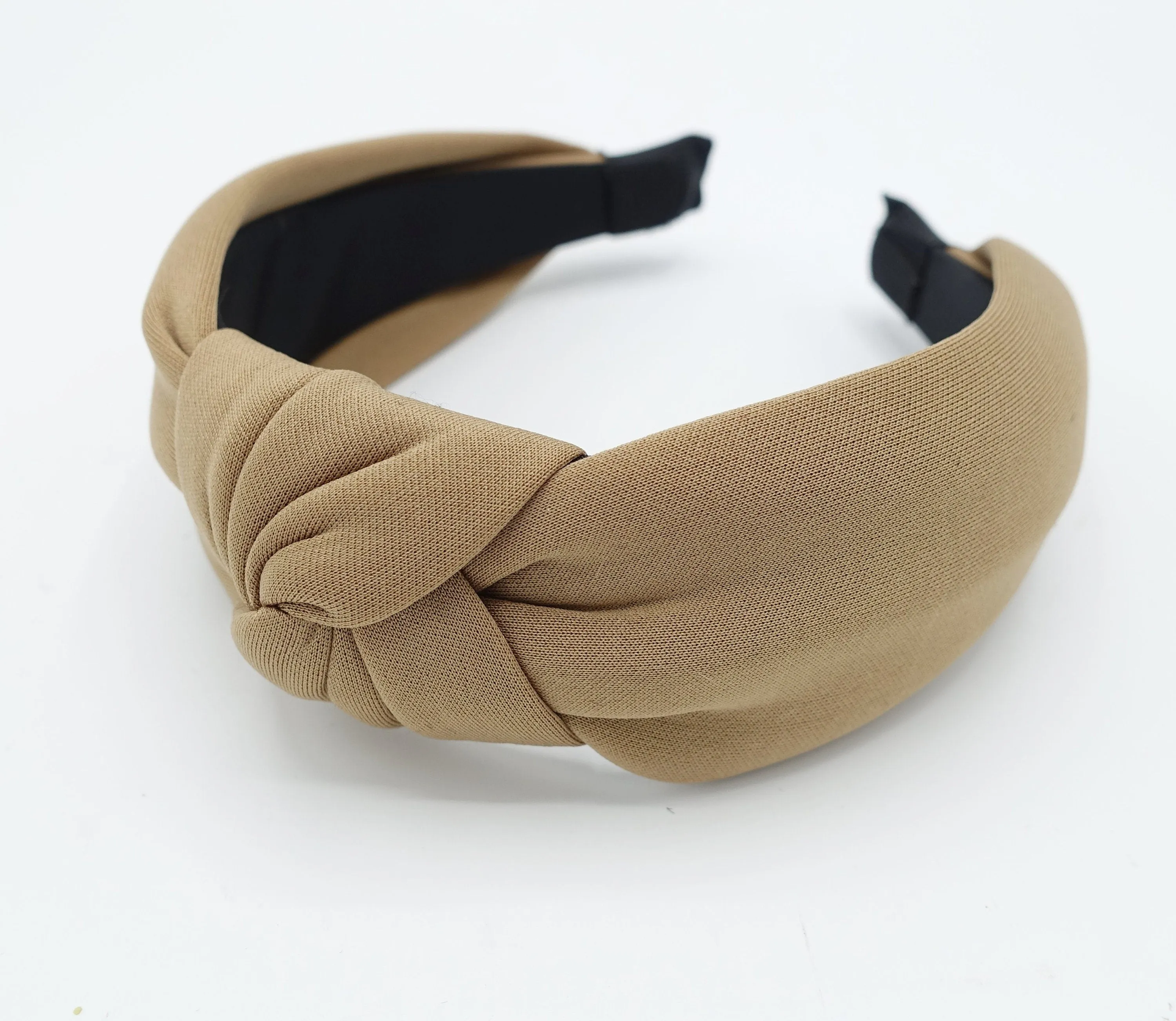 solid thick fabric knotted headband simple basic practical hairband women hair accessory