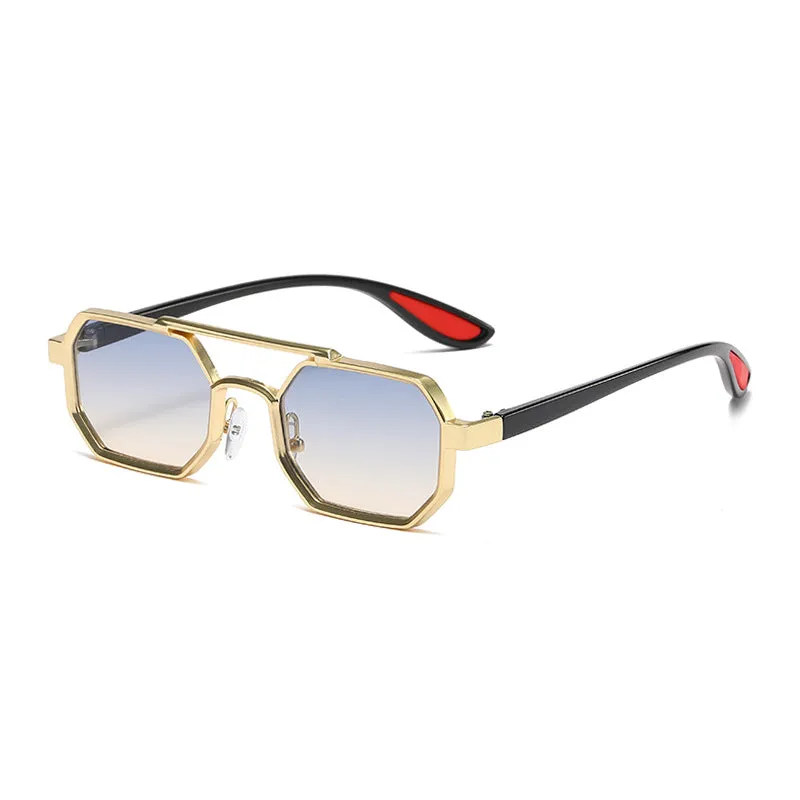 Stylish Metal Sunglasses | Large Frame UV400 Sun-Resistant Glasses