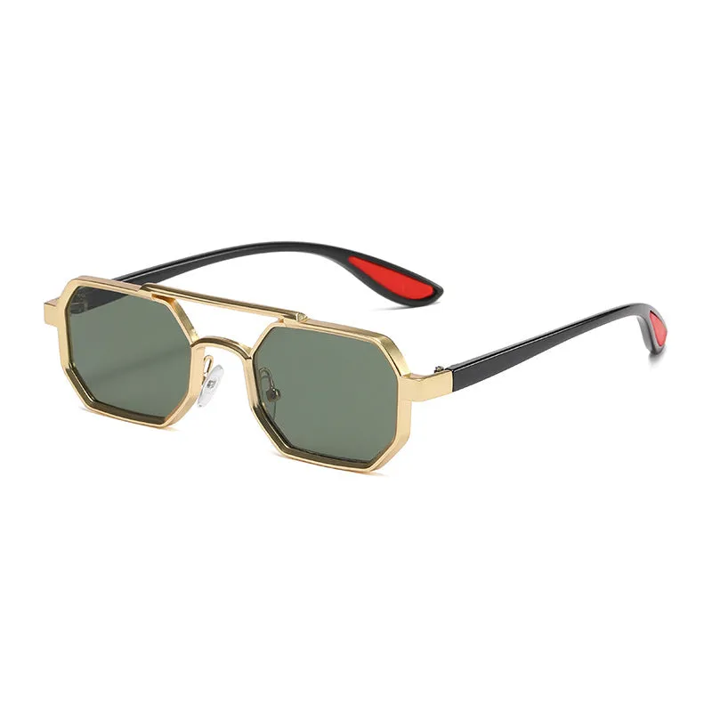 Stylish Metal Sunglasses | Large Frame UV400 Sun-Resistant Glasses