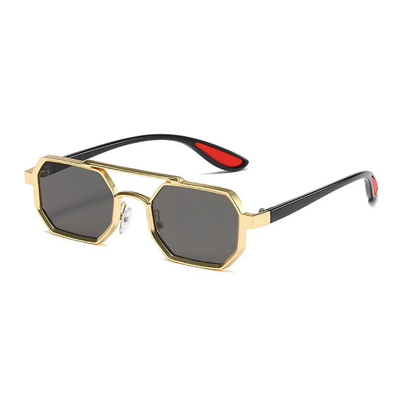 Stylish Metal Sunglasses | Large Frame UV400 Sun-Resistant Glasses