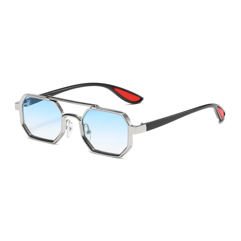 Stylish Metal Sunglasses | Large Frame UV400 Sun-Resistant Glasses