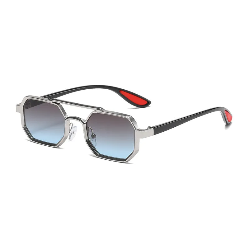 Stylish Metal Sunglasses | Large Frame UV400 Sun-Resistant Glasses