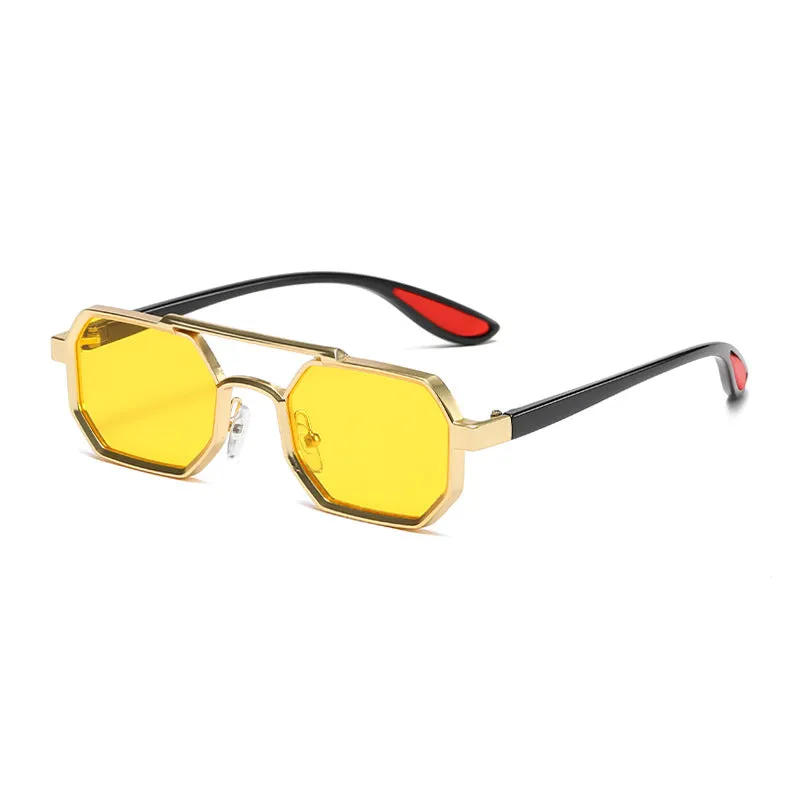 Stylish Metal Sunglasses | Large Frame UV400 Sun-Resistant Glasses