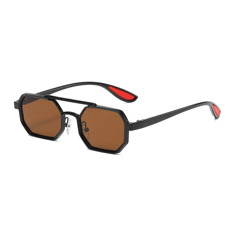 Stylish Metal Sunglasses | Large Frame UV400 Sun-Resistant Glasses