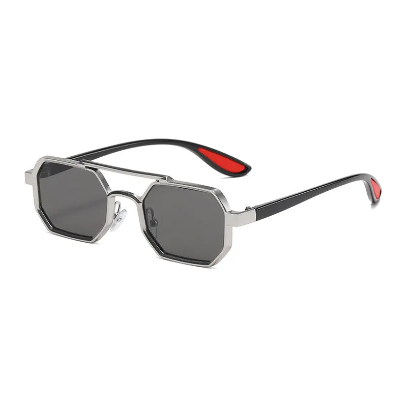 Stylish Metal Sunglasses | Large Frame UV400 Sun-Resistant Glasses