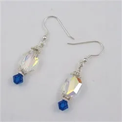 Swarovski Crystal Earrings Blue Crystal Accents