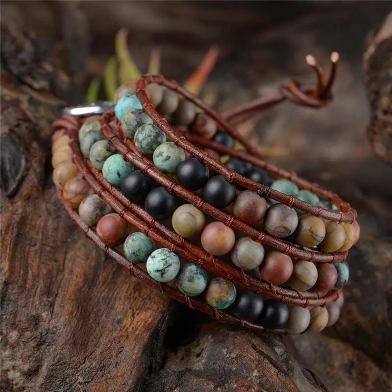 Unique Wrap Leather Strands Bracelets