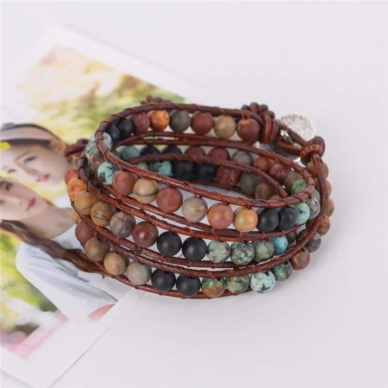 Unique Wrap Leather Strands Bracelets