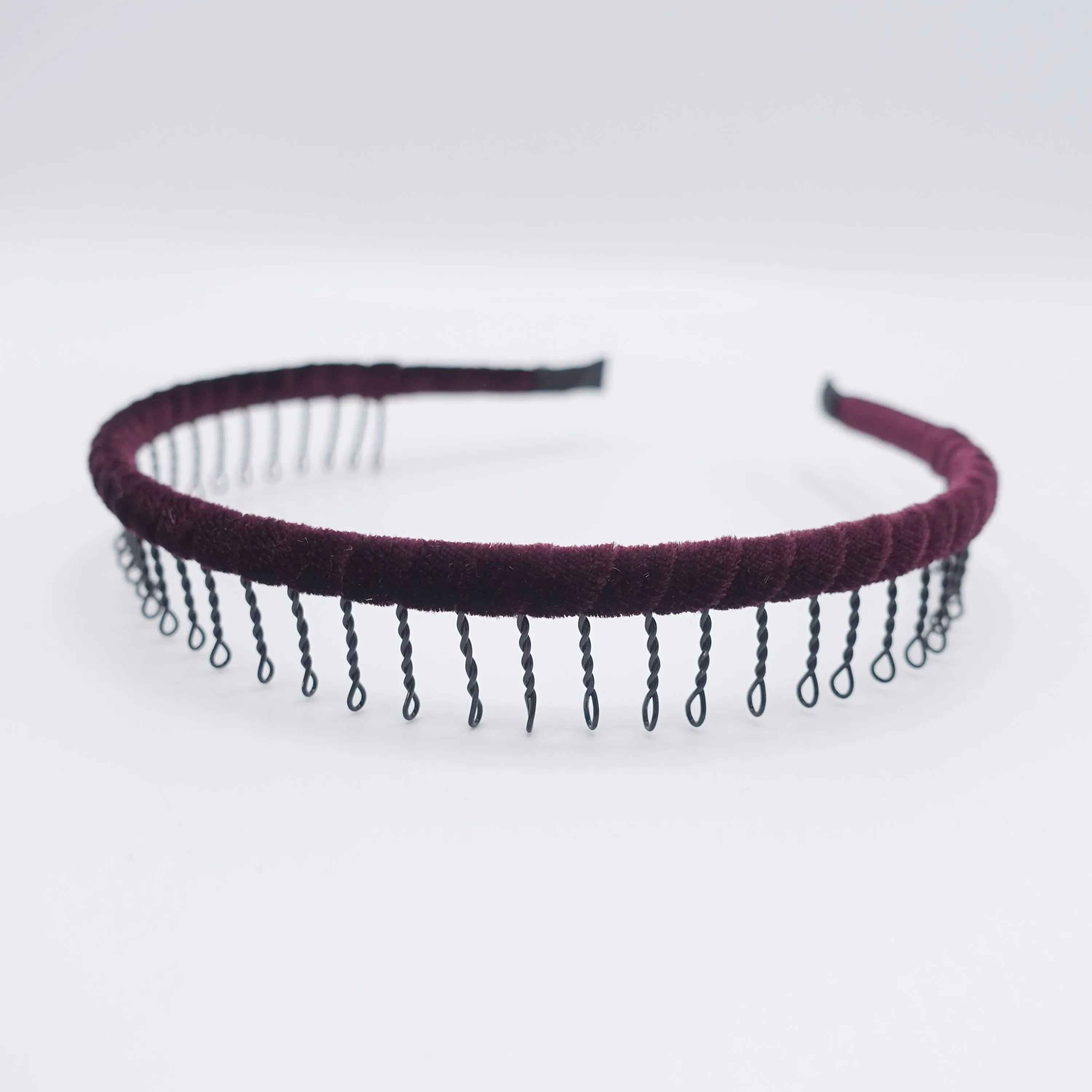 velvet comb headband, velvet wrap hairband for women