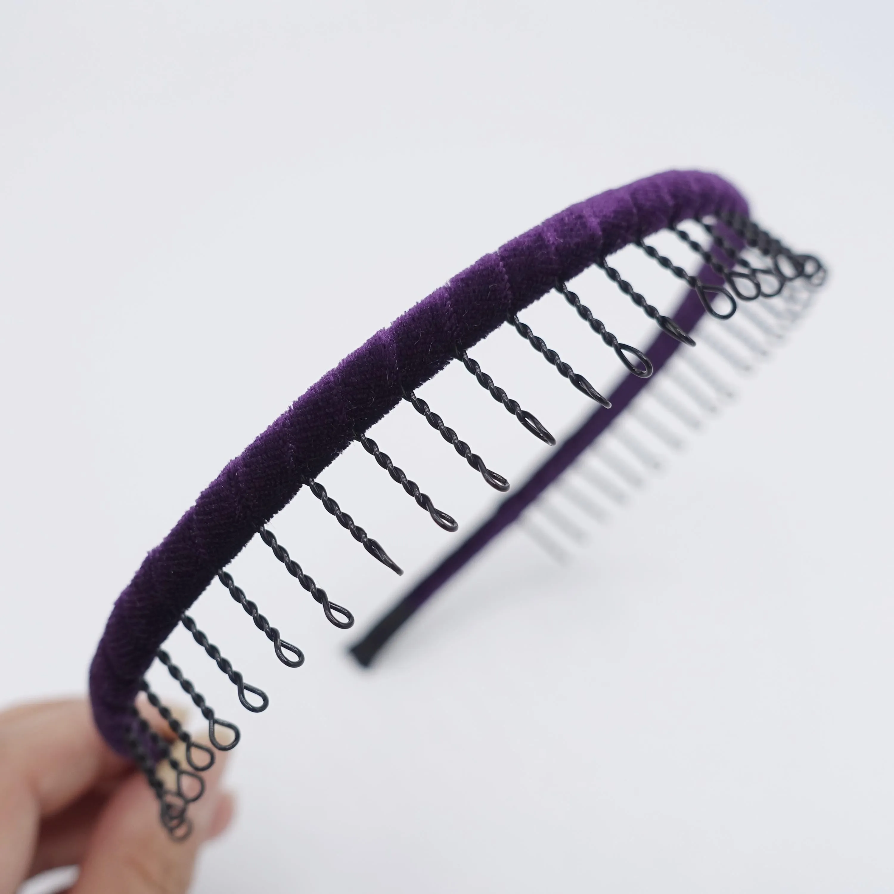 velvet comb headband, velvet wrap hairband for women