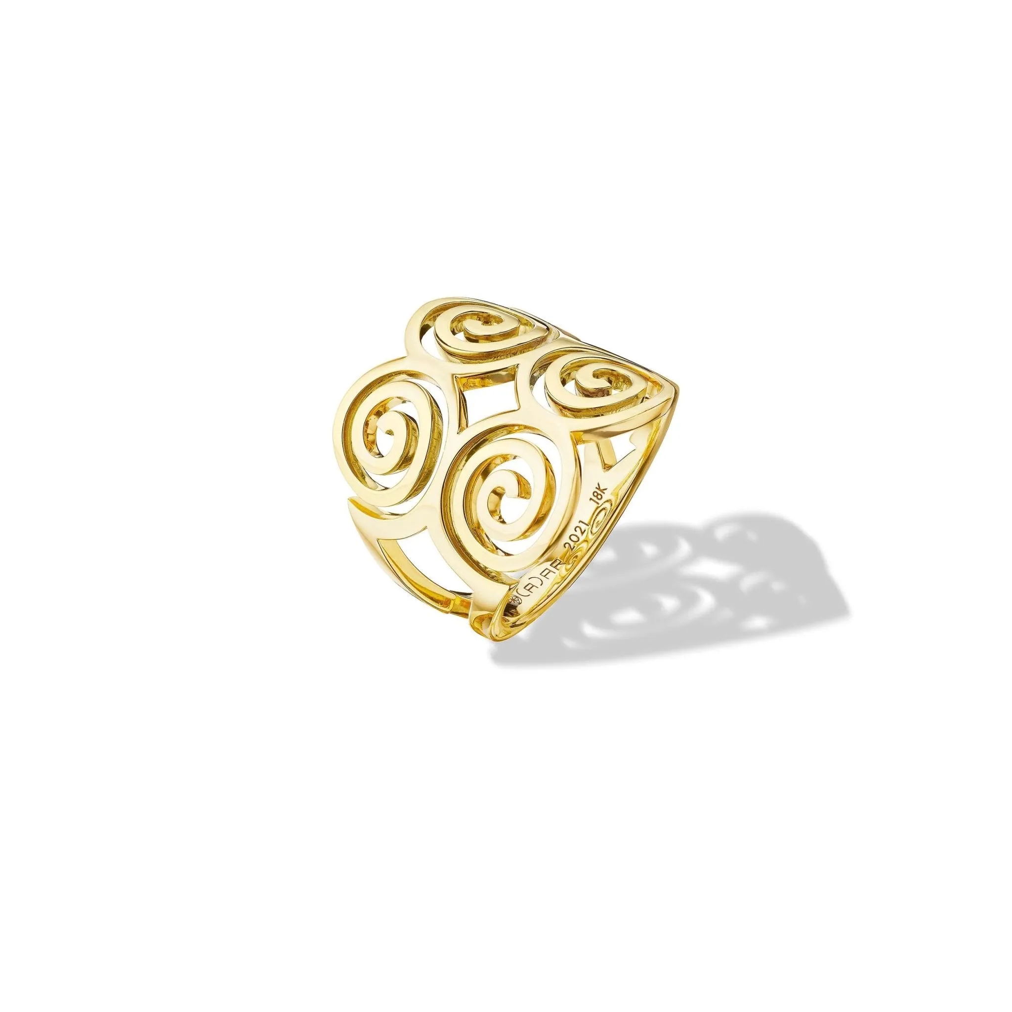 Yellow Gold Essence Statement Spiral Ring