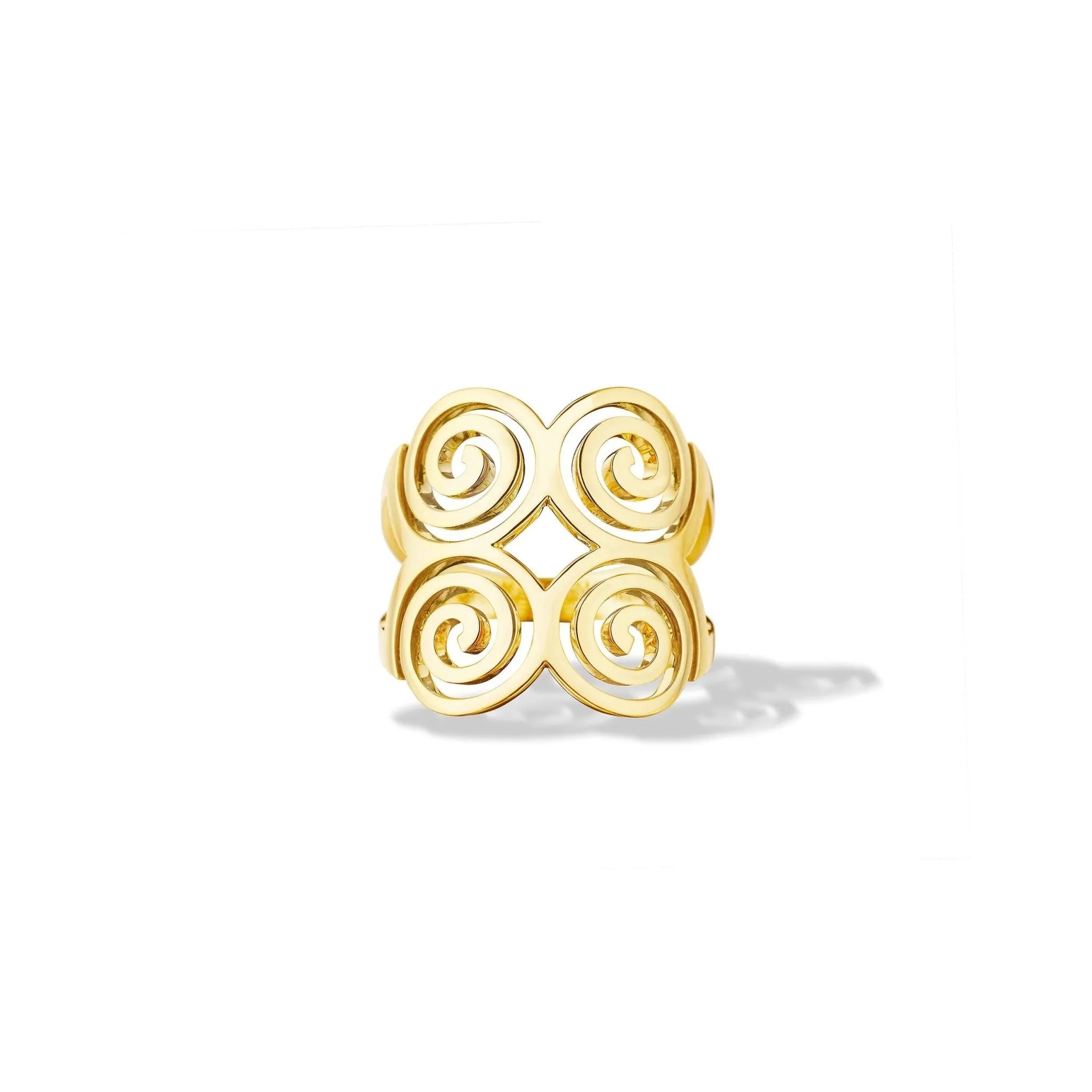 Yellow Gold Essence Statement Spiral Ring