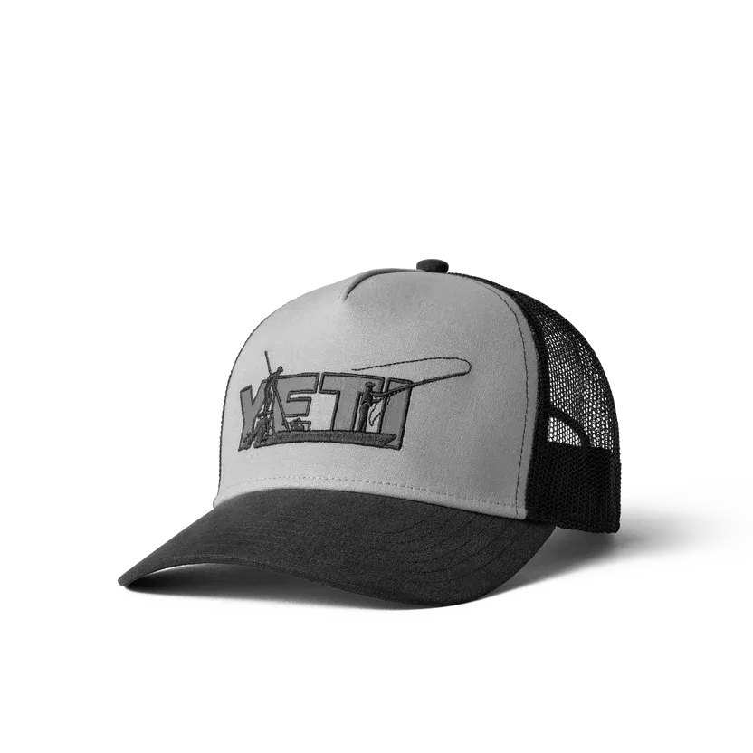 Yeti Skiff Trucker Hat Black Grey