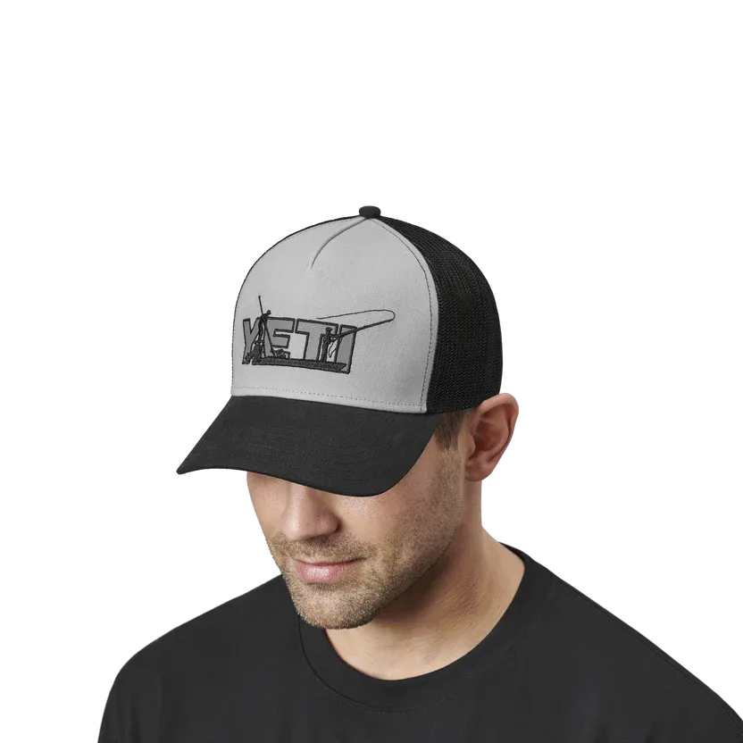 Yeti Skiff Trucker Hat Black Grey